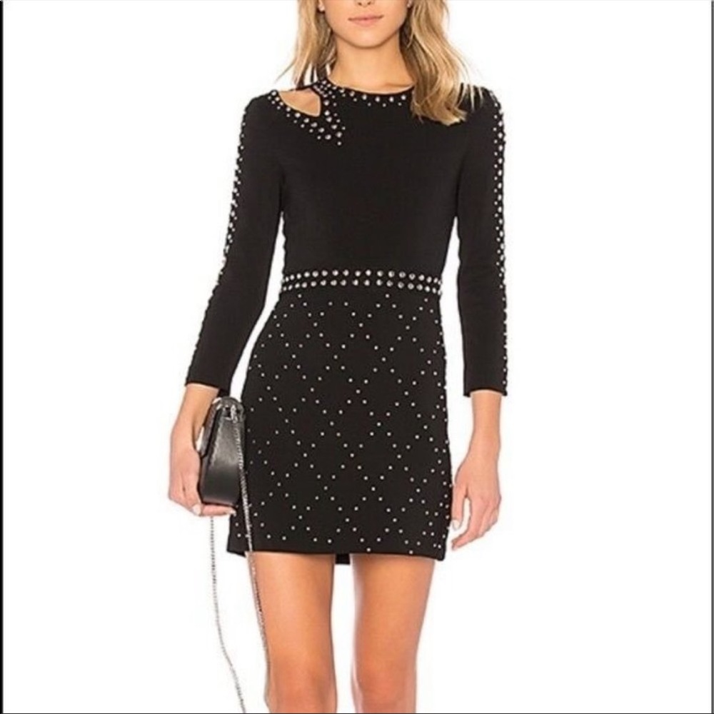 ALC black studded mini dress